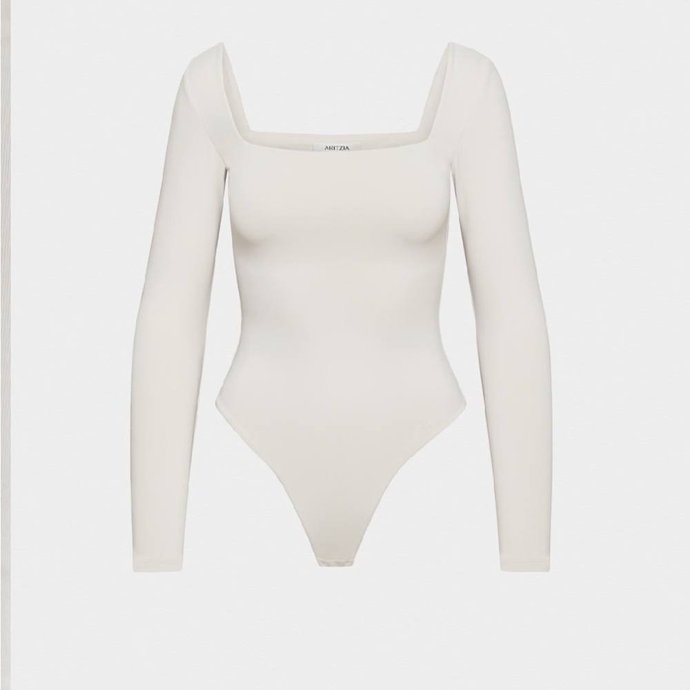 BEIGE Original Contour Squareneck Bodysuit - ARITZIA